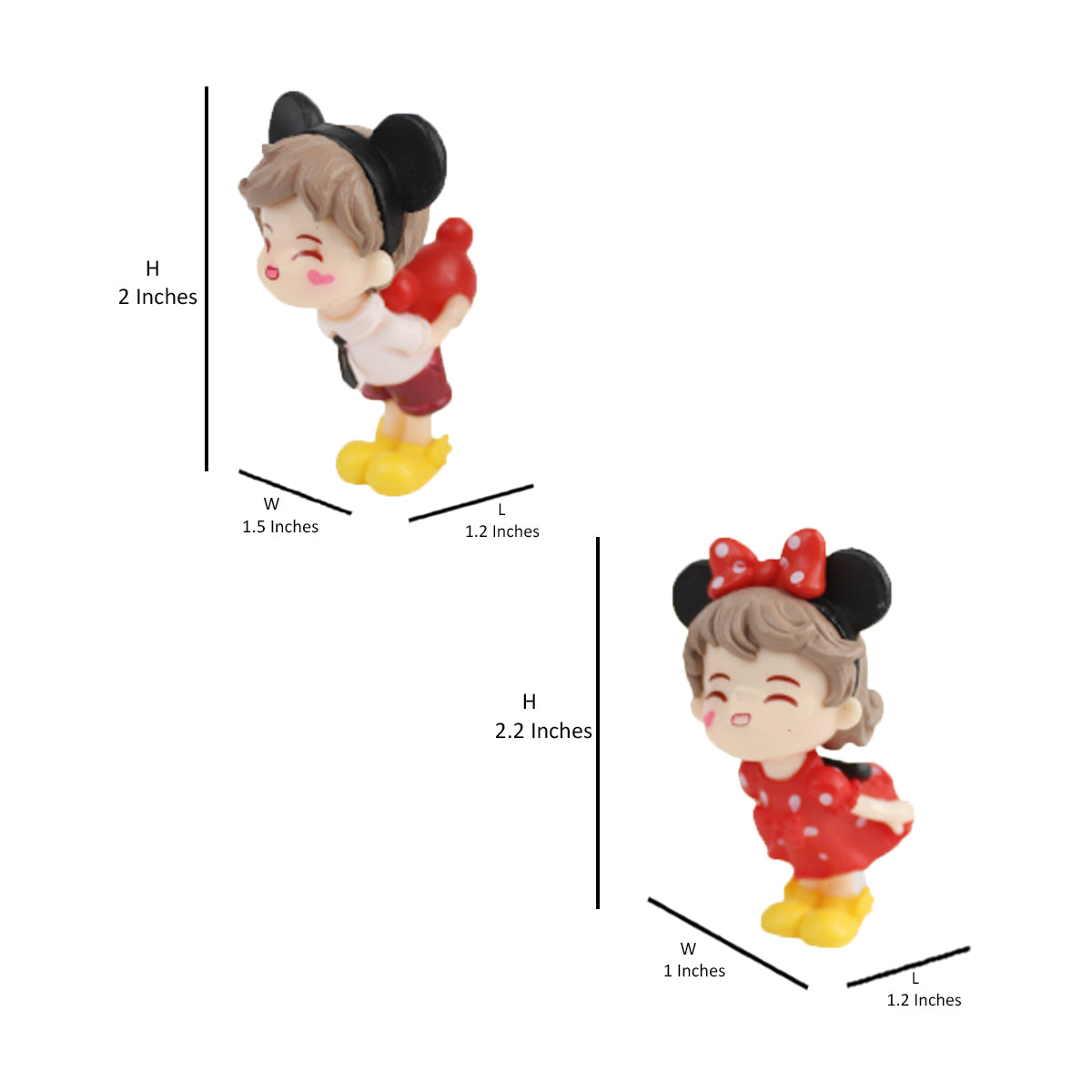 Mickey and Minni Couple( Miniature toys , cake toppers , small figuine, Valentine couple)