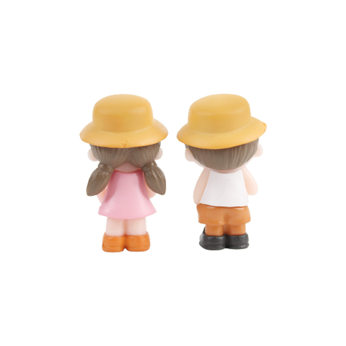 Hat couple-2 (Beige)( Miniature toys , cake toppers , small figuine, Valentine couple)