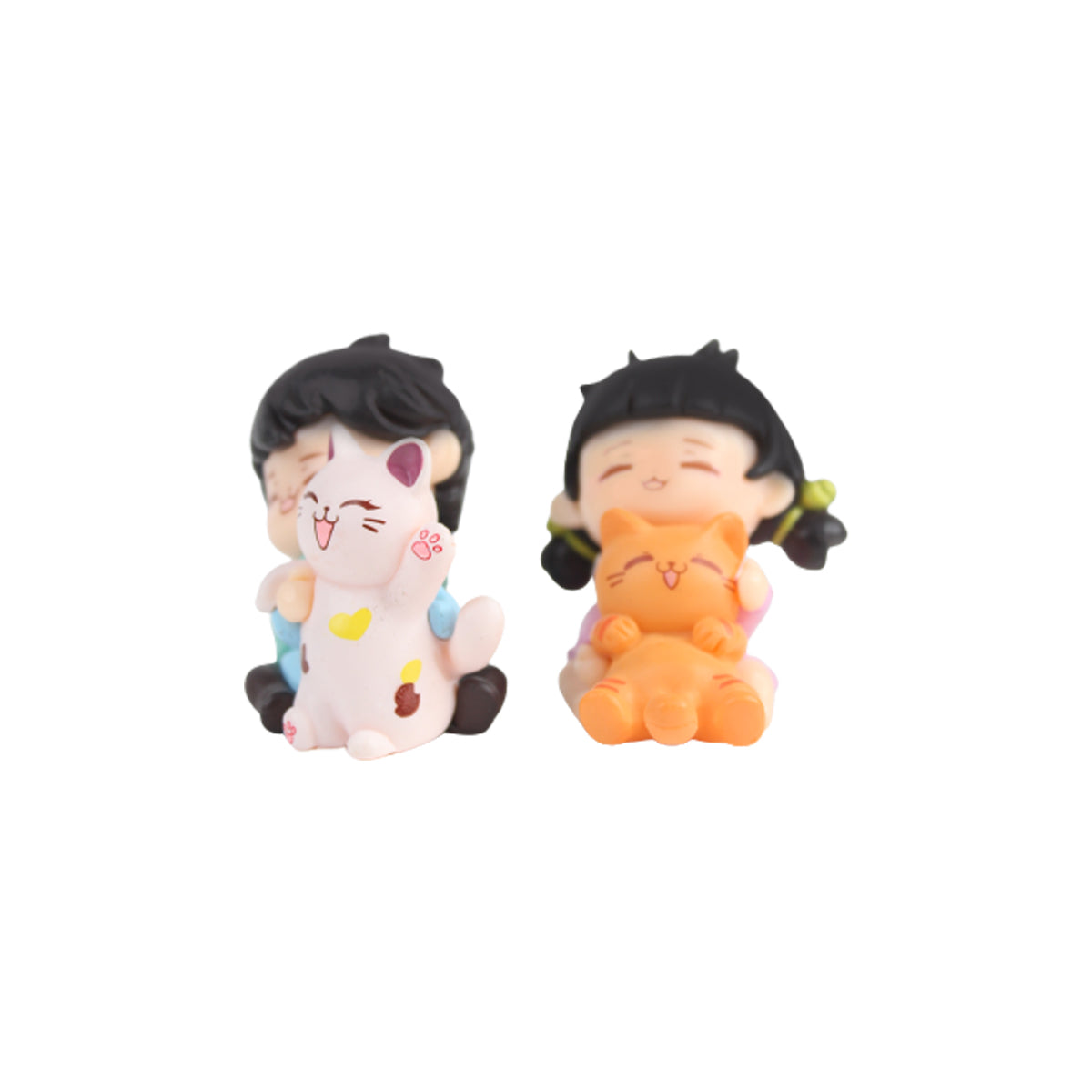 Couple Hoding Kitty couple( Miniature toys , cake toppers , small figuine, Valentine couple)