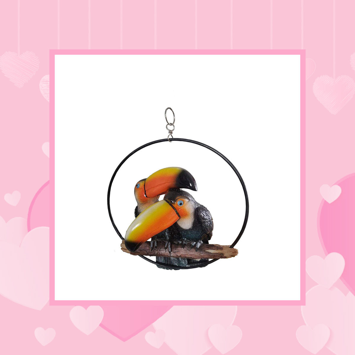 Toucans Statue in Ring for Home and Garden Decoration