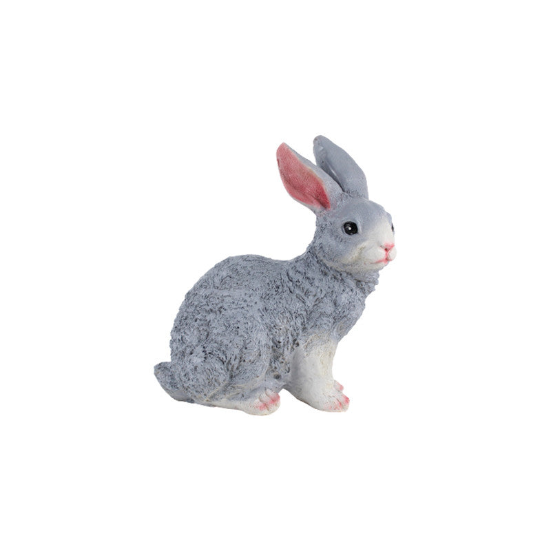 Wonderland resin garden decor Cute Sitting Rabbit (Grey)