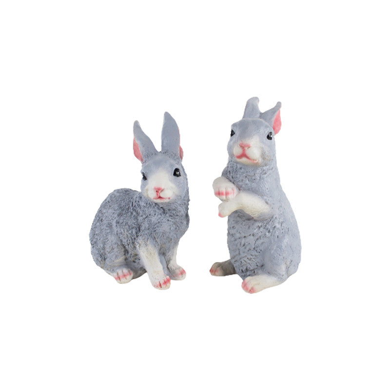 Wonderland ( set of 2)  Resin garden decor Sitting and Standing Rabbits