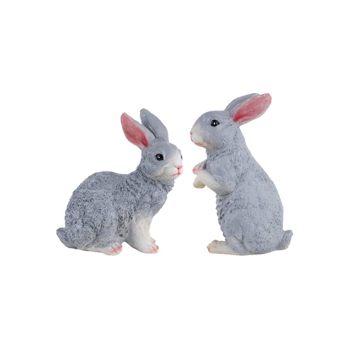 Wonderland ( set of 2)  Resin garden decor Sitting and Standing Rabbits