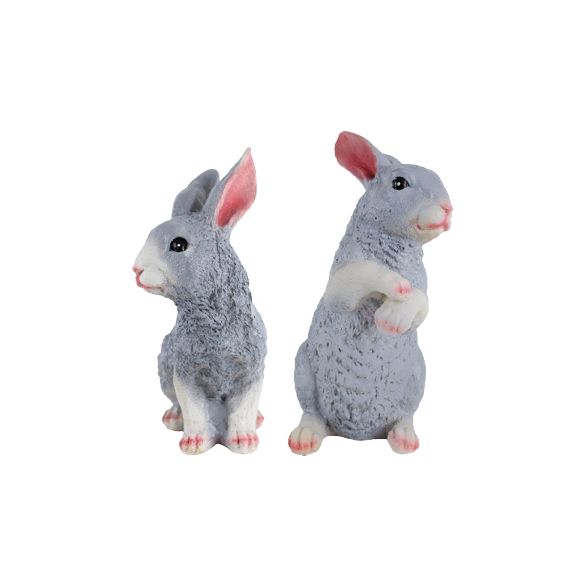 Wonderland ( set of 2)  Resin garden decor Sitting and Standing Rabbits