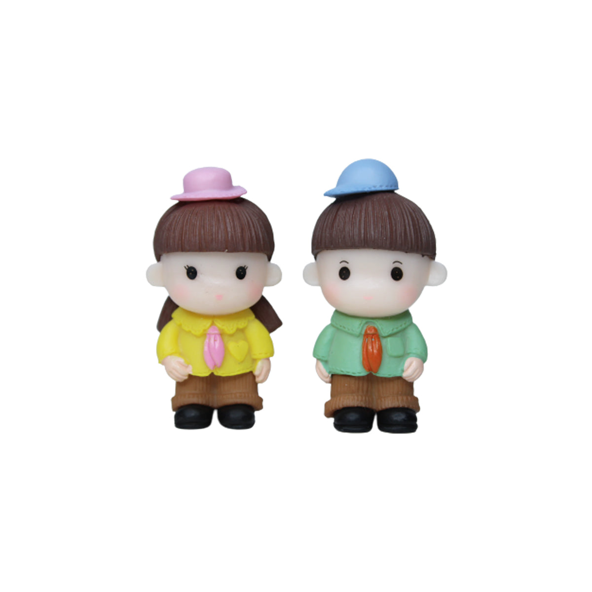 Miniature toys Set of 2 kids with cap(Miniature Fairy Garden Accessoriesfor DIY tray garden Plant Décor)