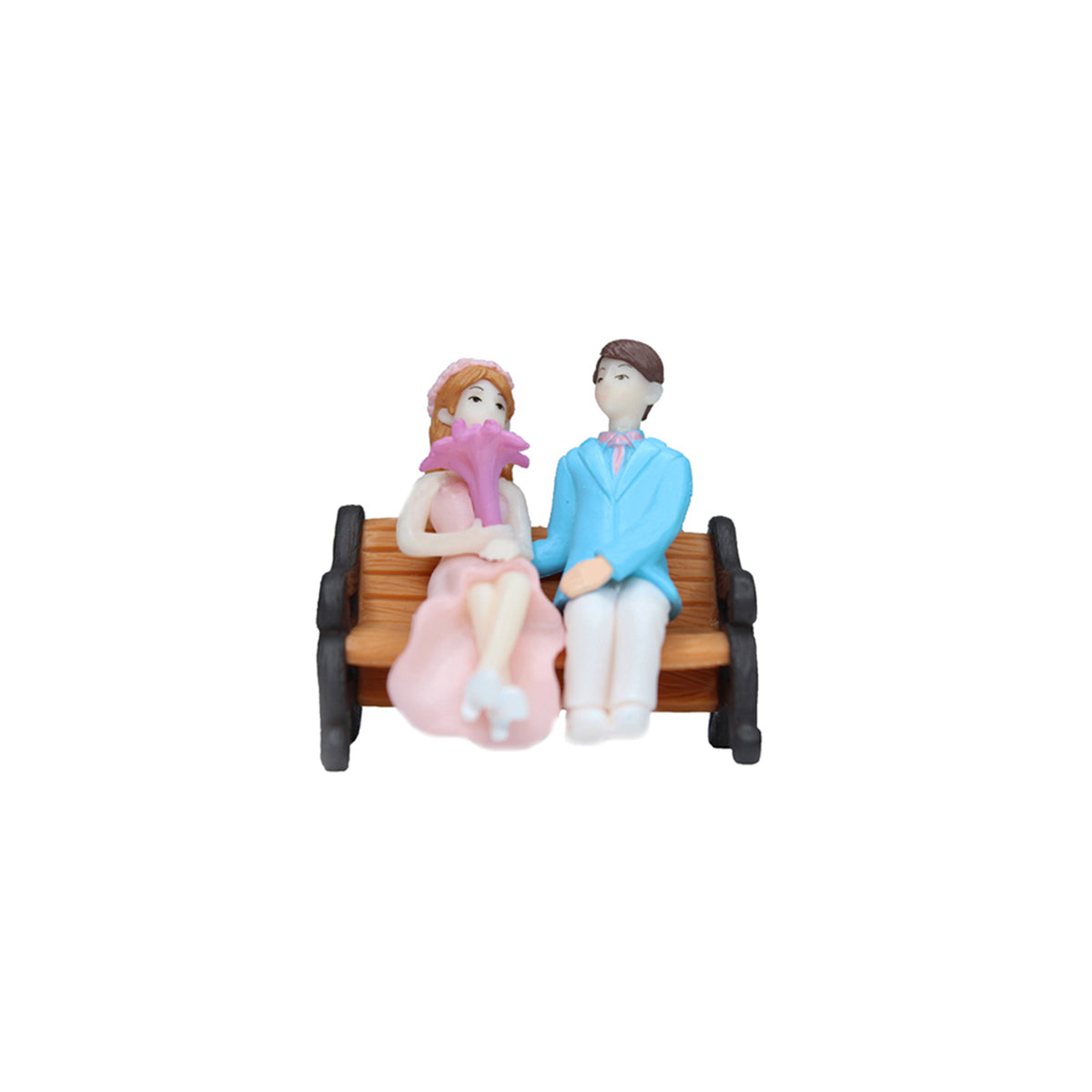 Miniature Toys : (Set of 2) Bride Groom on Bench for Fairy Garden Accessories