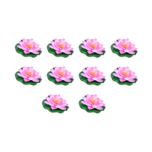 Set of 10 Pink Floating in water artificial Lotus