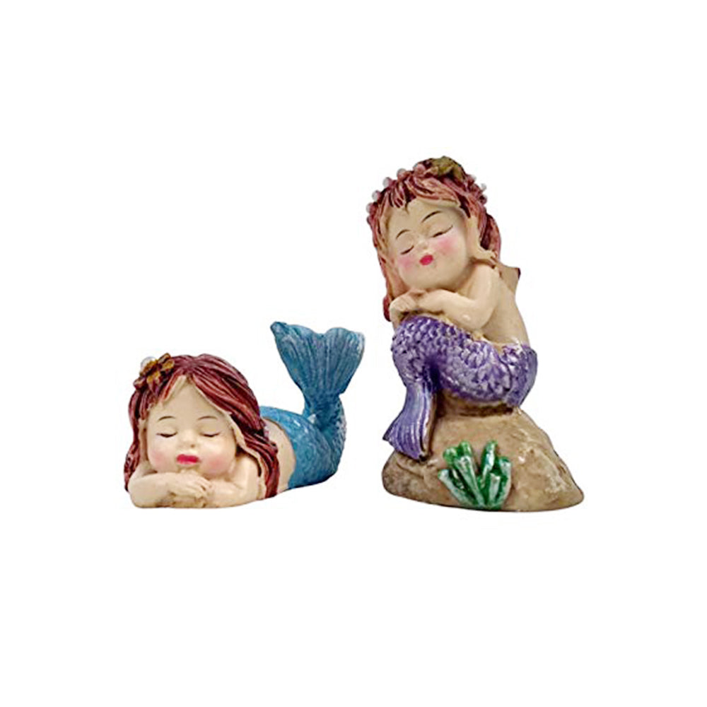 Miniature Toys : (2 Pc/Set) Mermaid Garden Bonsai Miniature for Decoration