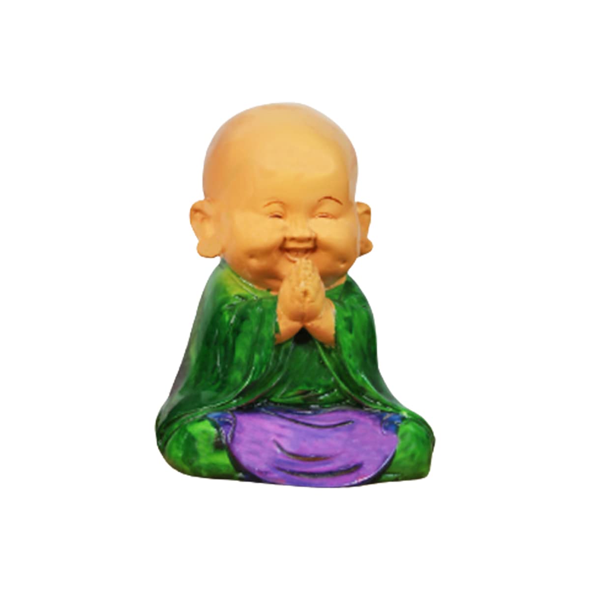 Sitting Monk Statue Home and Balcony Decoration (Green)