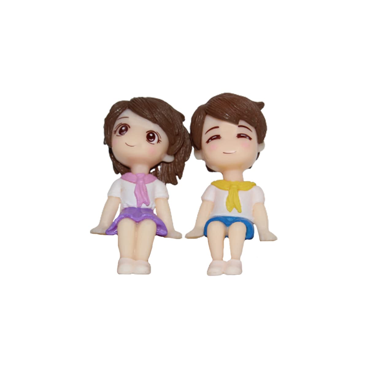 Miniature Couple Set for Miniature Garden Decor (Bonsai , Plant décor, Miniature Toys) (Kids in Uniform)