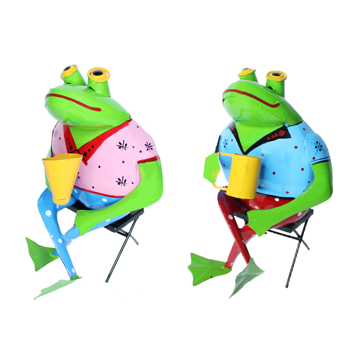 (Set of 2) Gossip Frogs on Chair Garden for Garden Decoration