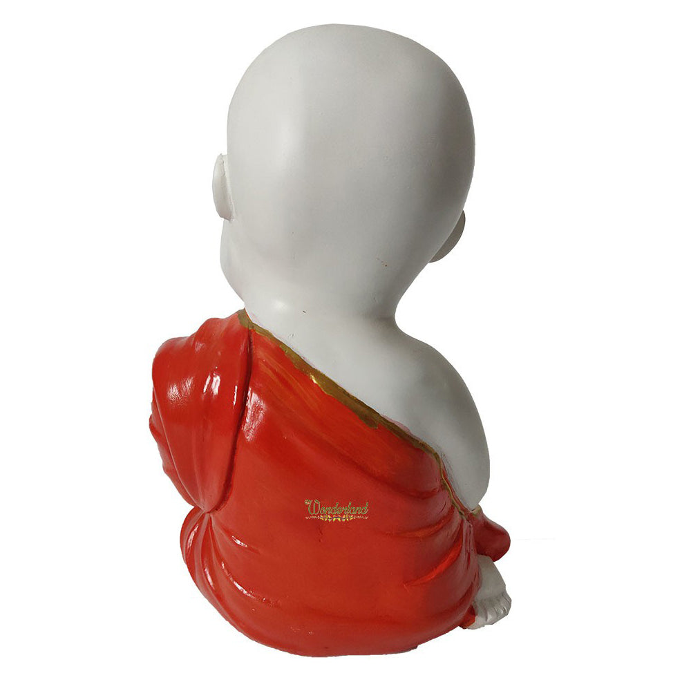 Big Monk Statue for Home Decoration (Orange  with Golden line)