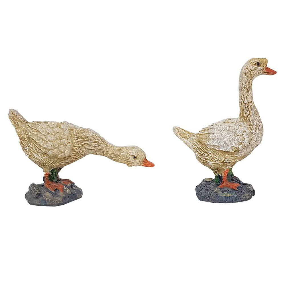 Wonderland SET of 2 Duck Resin Miniature Statues | for Bonsai Decoration, School Projects, DIY Crafts, Miniature Toys, Fairy Gardens, Photoshoot Props | Material Resin | Size 2.6 Inches Each