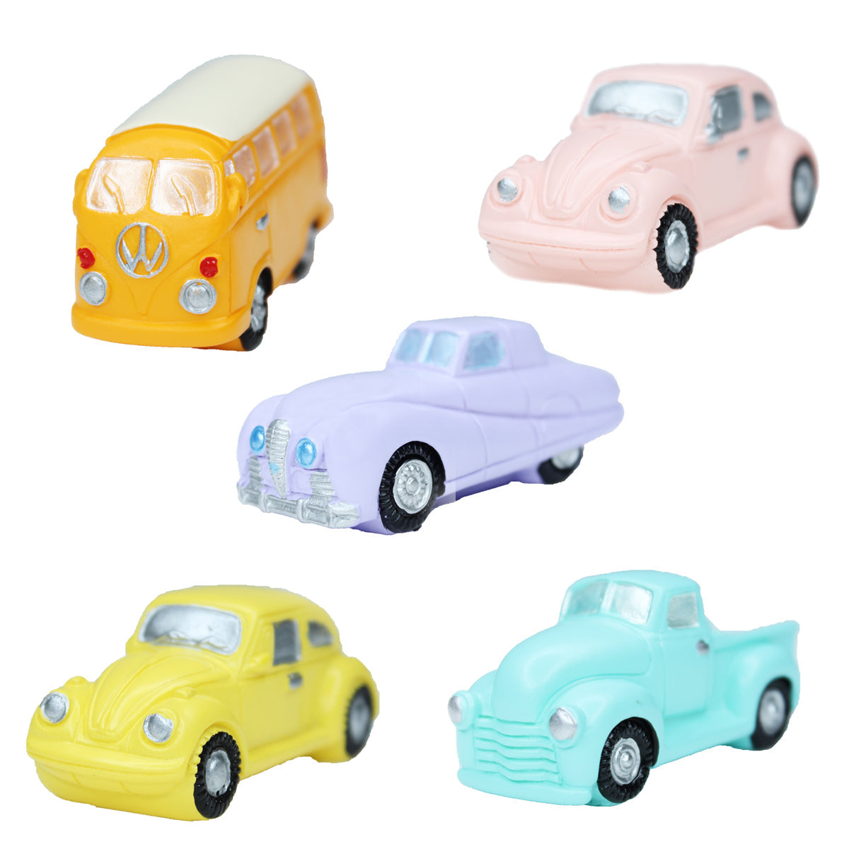 Miniature Toys : (Set of 5) Car and Bus for Fairy Garden Accessories