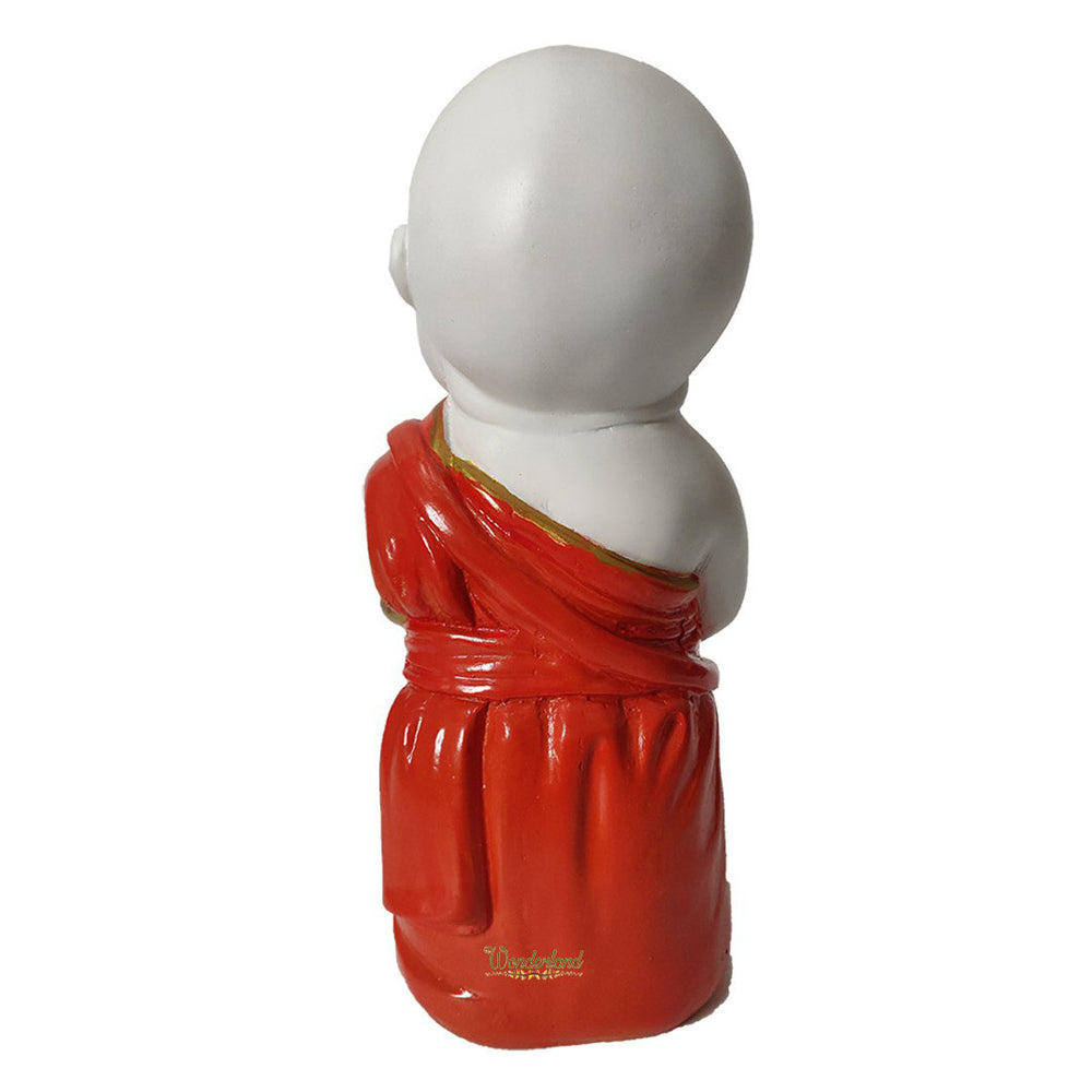 Big Monk Statue for Home and Garden Decoration (Gold Orange)