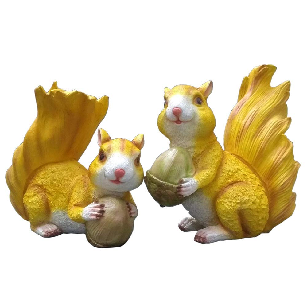 Wonderland SET of 2 Squirrels statue | Material Resin | Length 10 Inches | for Inside or Outside your home | garden decor, garden decoration, home decor, squirrel statue, balocny decoration