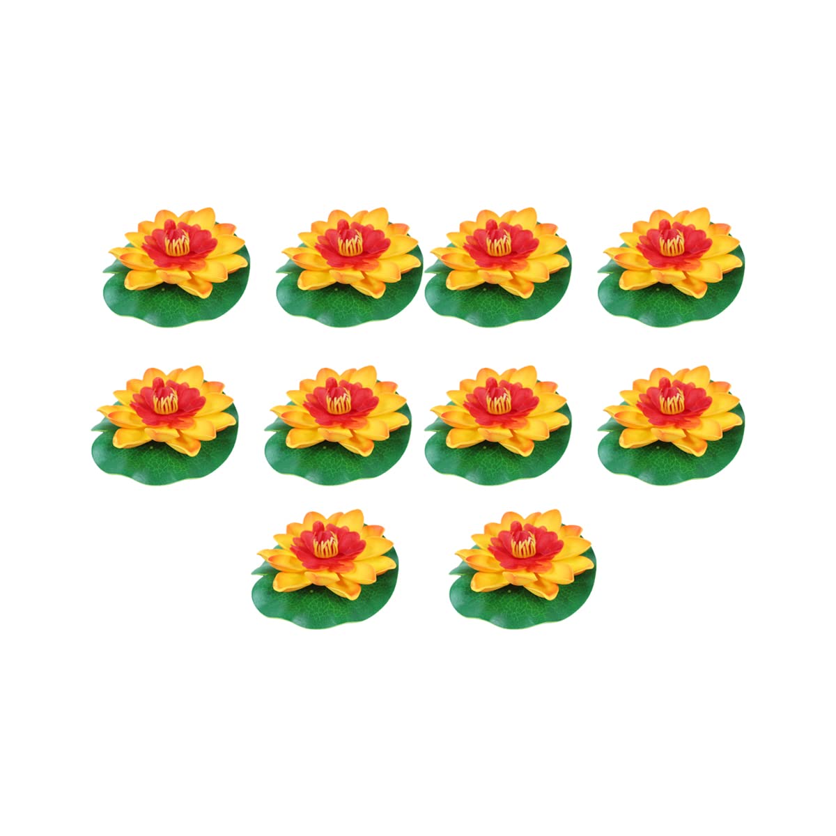 Set of 10 Floating in water artificial  Orange Lotus