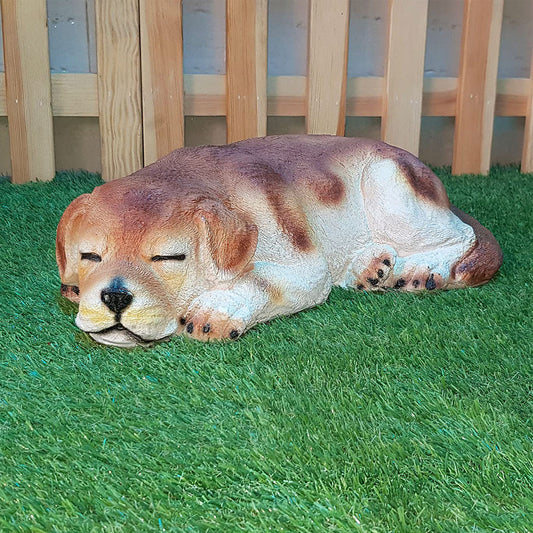 Wonderland Sleeping Dog Decor Statue | real looking sleeping dog | Ideal for gifting | Material Resin | Size 14 Inches | Home Decor | Garden Decoration | Kids Room Decor