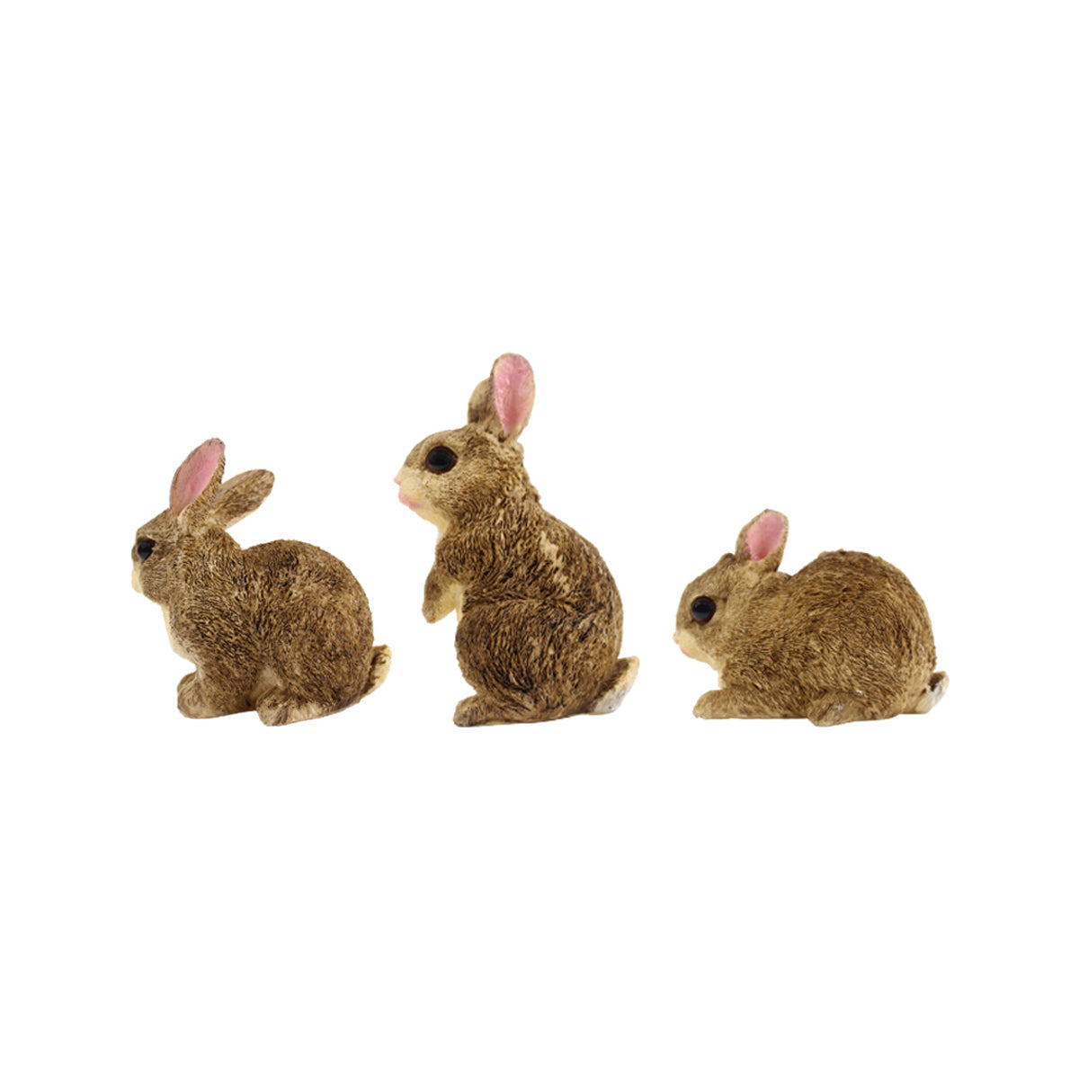 ( Set of 3) Brown 4 inches Three Rabbit combination set