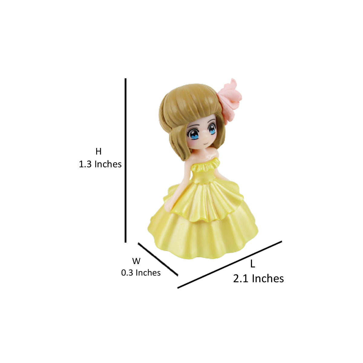 Wonderland Miniature toys dressed Girls - Pink + Yellow