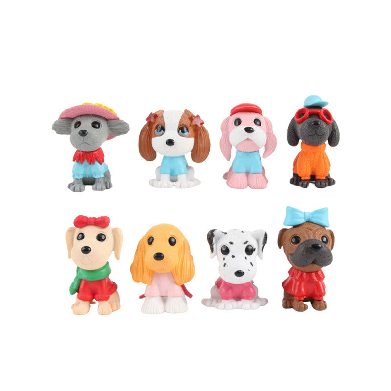 Wonderland  Miniature toys Set of 8  Funny Mini Dogs