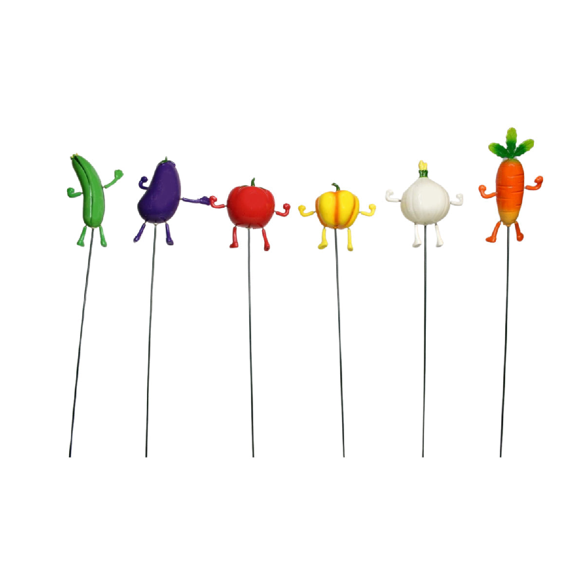 Wonderland (Set of 6) cute vageies stakes|Garden sticks, outdoor garden stakes, decorative garden accessories