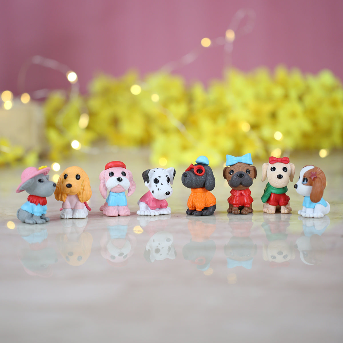 Wonderland  Miniature toys Set of 8  Funny Mini Dogs