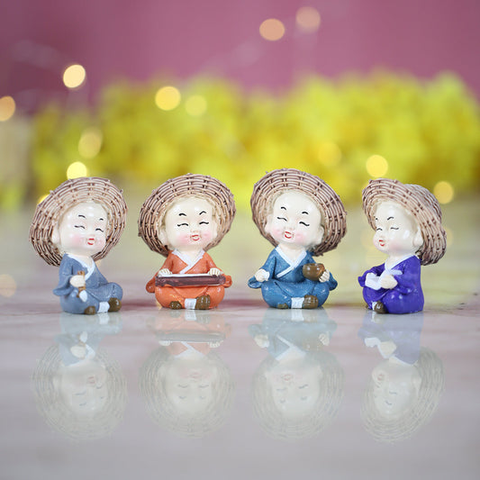 Wonderland ( Set of 4) 2.3 inch height Four sitting musician Monk