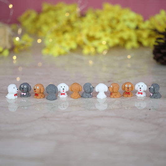 Wonderland  Miniature toys Set of 12 Mini Puppies with bow