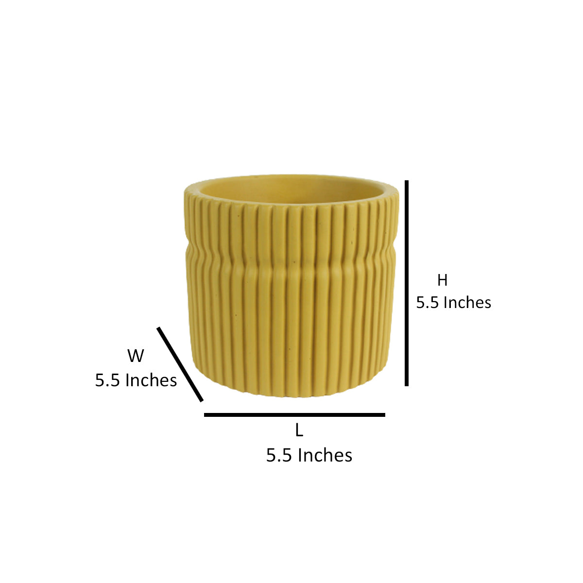 Ceramic Line Pot-Mustard