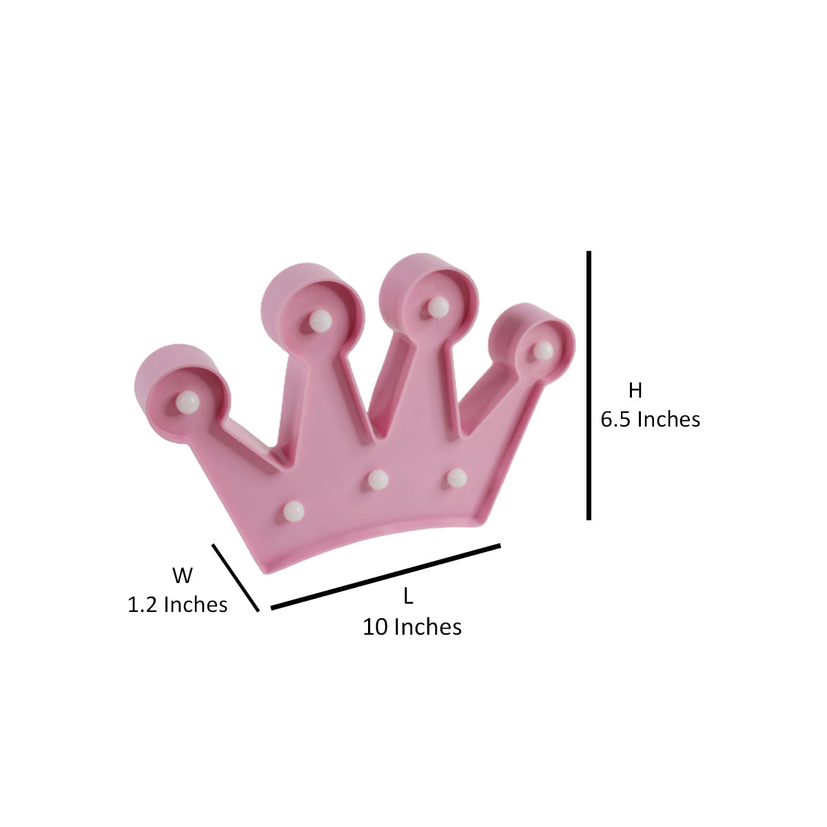 Crown LED wall light-Pink for kids room night light (Hole at the back)