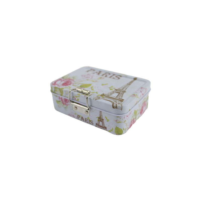 Paris print storage box with lock