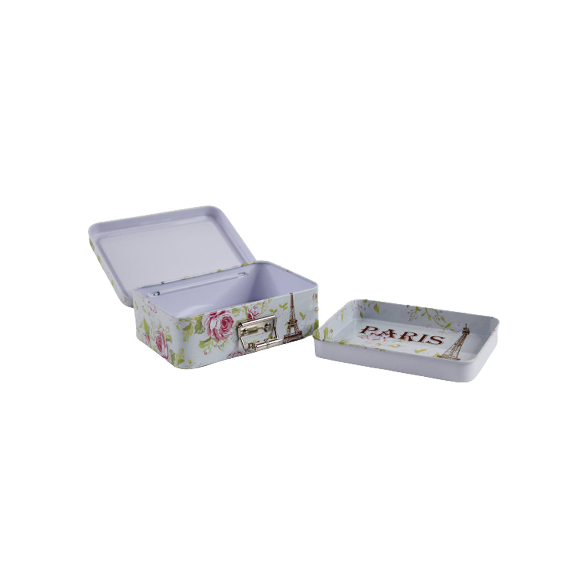 Paris print storage box with lock