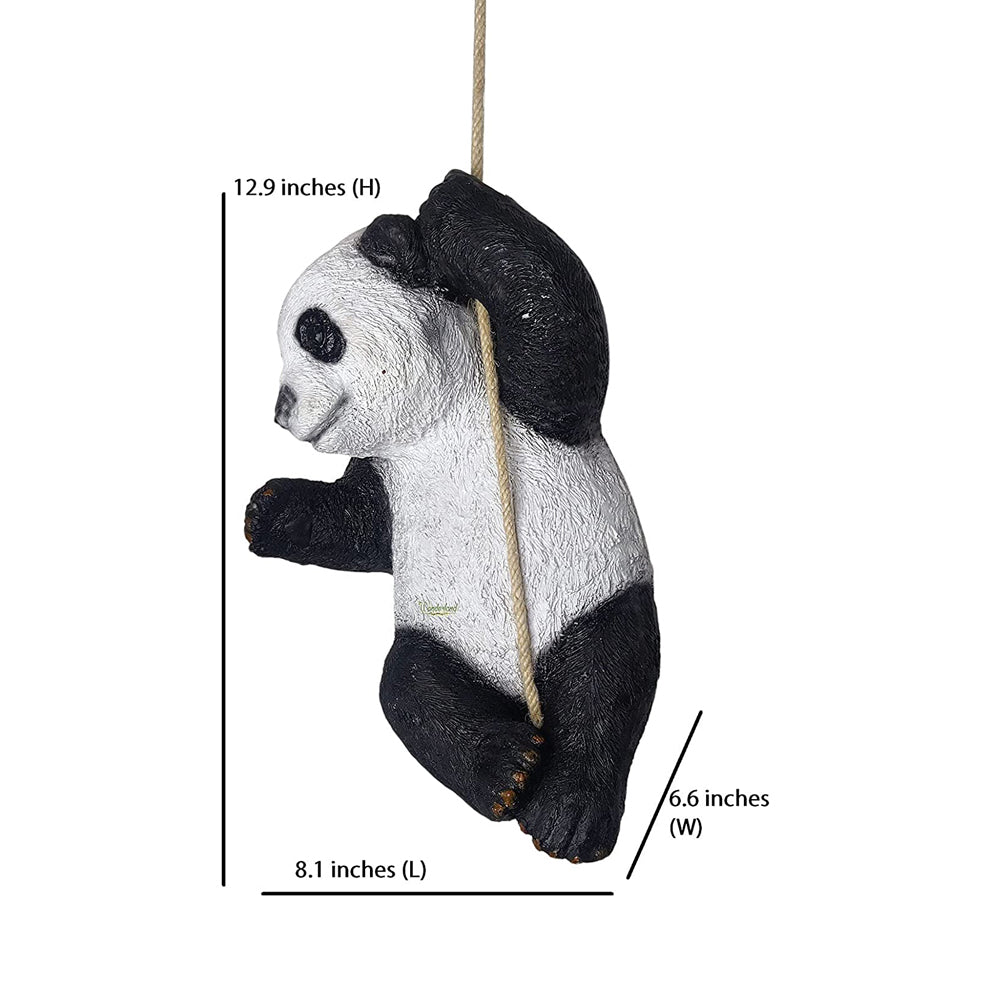 Climbing Panda on Rope for Garden Decoration