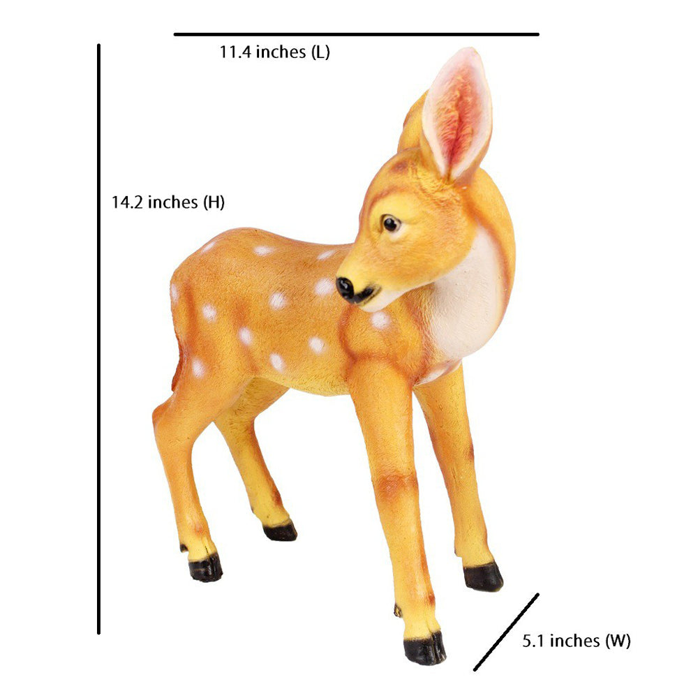 Standing Baby Deer Statue for Garden Decoration (Brown)