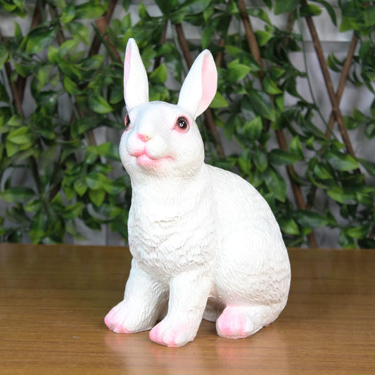 Imported Rabbit Statue for Garden Decoration (White)