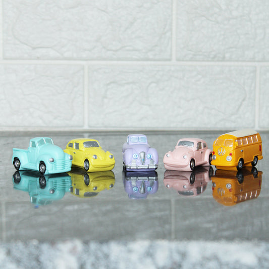 Miniature Toys : (Set of 5) Car and Bus for Fairy Garden Accessories