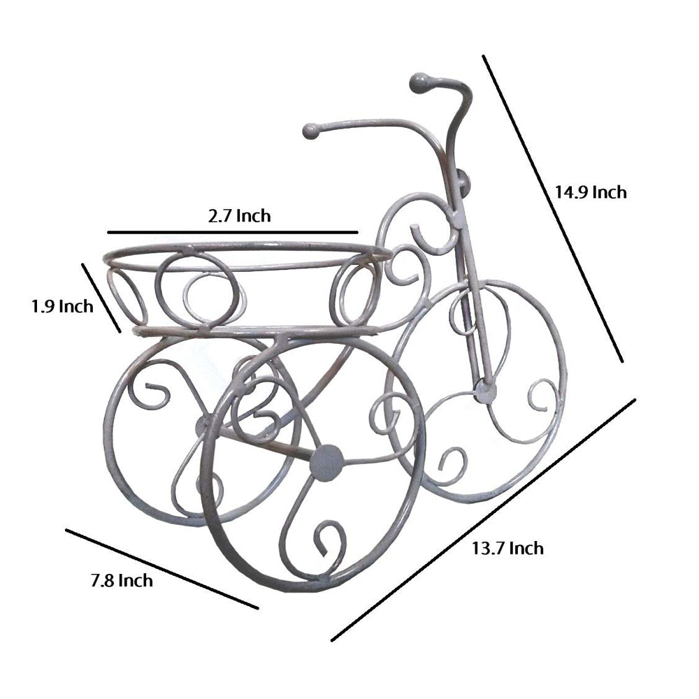 Single Basket Cycle Plant Stand for Home and Garden Decoration