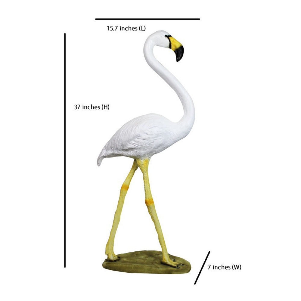 Big Flamingo Statue for Garden Decoration (White)