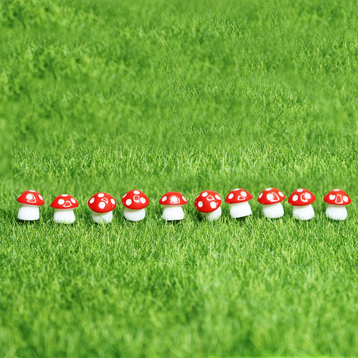 Miniature Toys - Set of 10 Mushroom  ( Fairy garden accessories)