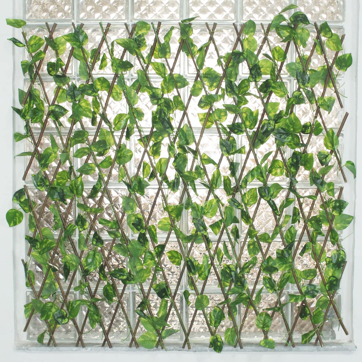 Our Green Window Artificial Expanding Trellis Fence (Light Green) for Home Decoration