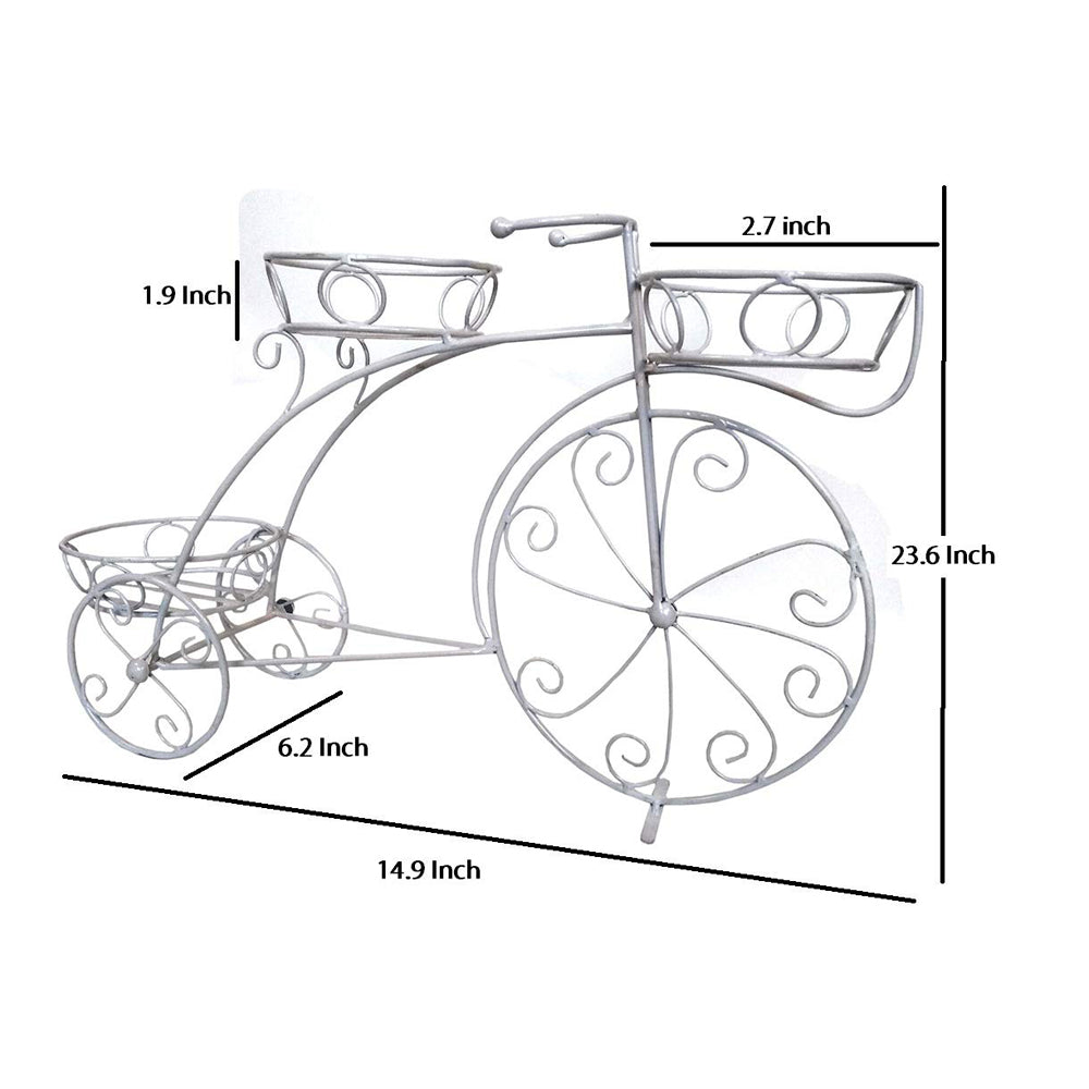 Triple Basket Cycle Plant Stand for Home, Garden and Balcony Decoration