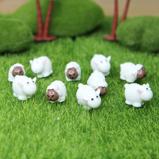 Miniature Toys : (Set of 10) Sheeps for Fairy Garden Accessories