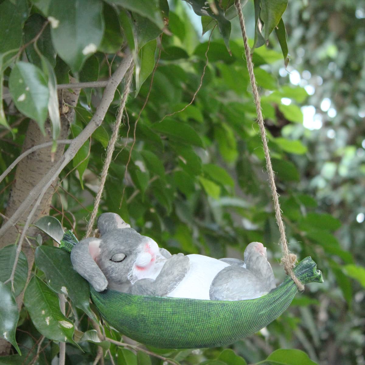 Hanging Swing Cute Rabbit Statue for Garden Decoration