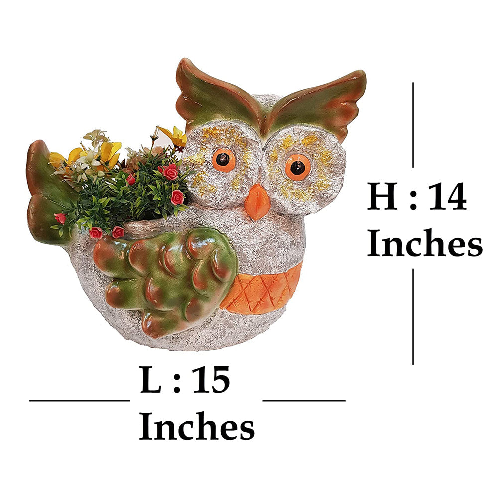 Our Green Window Big Resin Owl Planter For Garden and Balcony Decoration