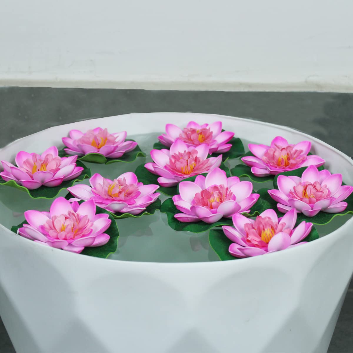 Set of 10 Pink Floating in water artificial Lotus