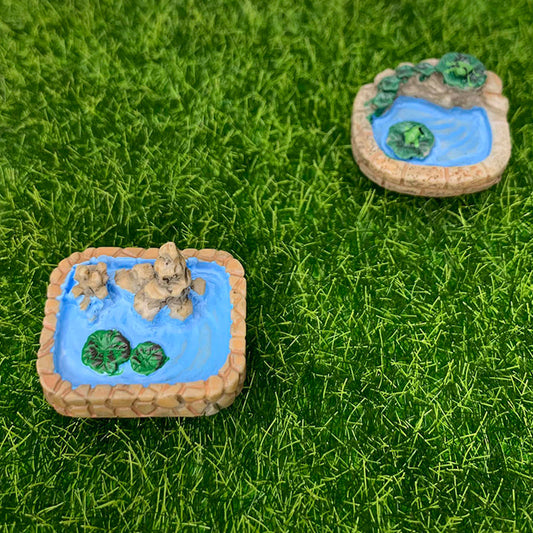 Miniature Toys : (Se of 4) Small Ponds for Fairy Garden Accessories