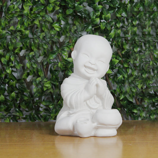 Our Green Window Big Monks Statue for Home and Garden Decoration (White)