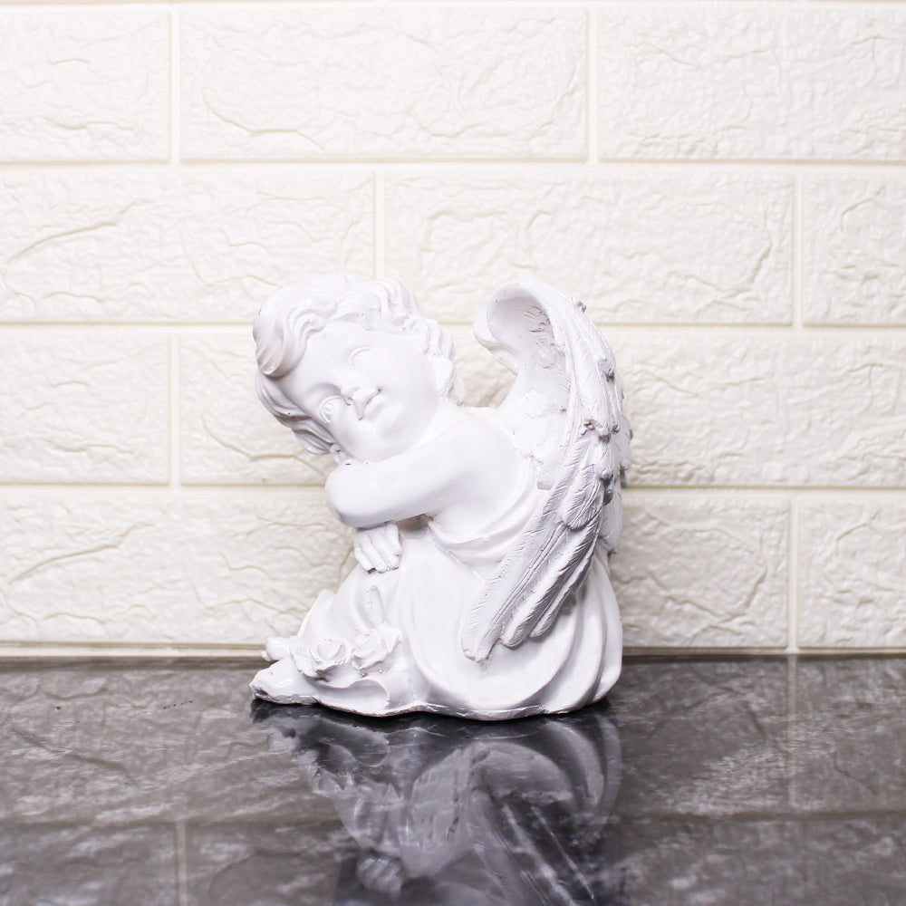 Pure White Angel Showpiece for Home and Garden Decor