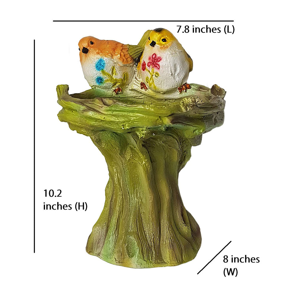 Our Green Window Bird Feeder with Two Birds on Stand for Garden Decoration